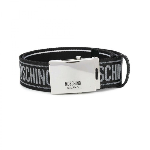 Moschino, Cintura logo tape Czarny, male, 666.55PLN