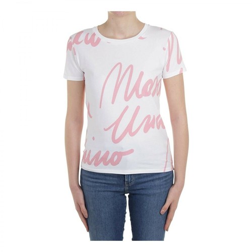 Moschino, Logo T-Shirt Biały, female, 334.52PLN