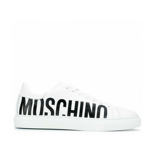 Moschino, Sneakers con logo latera Biały, male, 954.00PLN