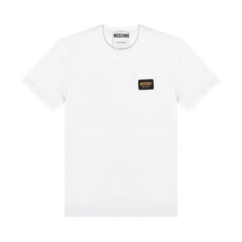 Moschino, T-shirt with logo Biały, male, 543.00PLN