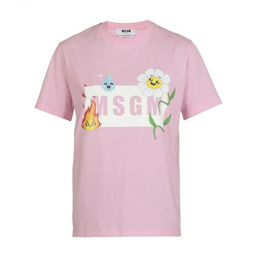 Msgm, T-shirt Różowy, female, 496.00PLN