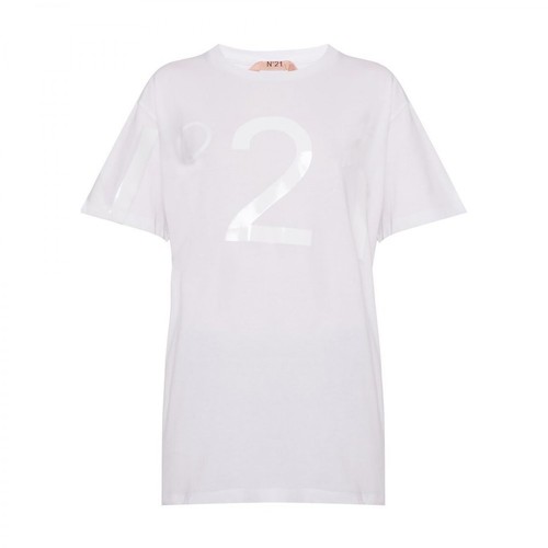 N21, T-shirt z nadrukowanym logo Biały, female, 844.00PLN