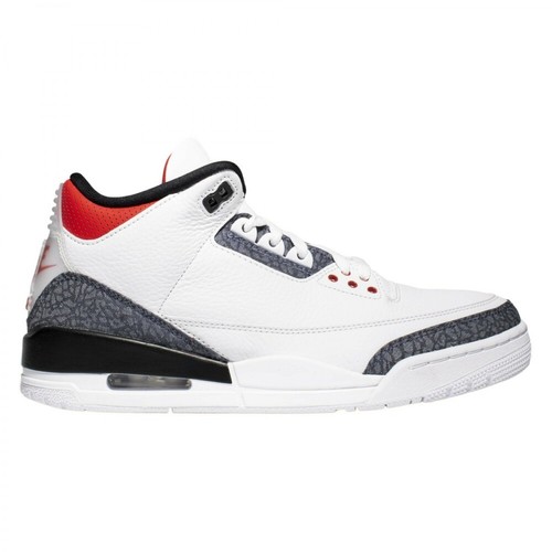 Nike, Air Jordan 3 Retro SE Fire Red Denim Sneakers Czerwony, male, 2662.00PLN