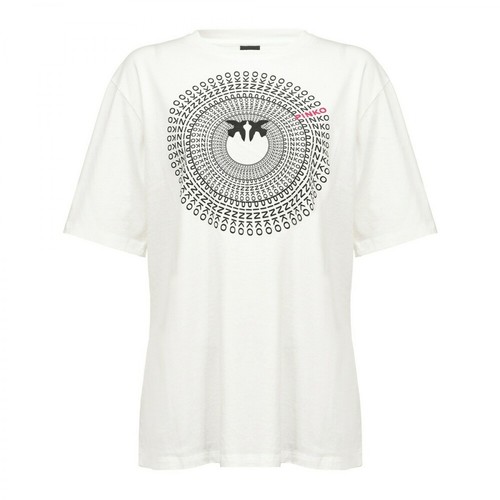 Pinko, Acqualagna T-Shirt Jersey Organico Biały, female, 342.00PLN