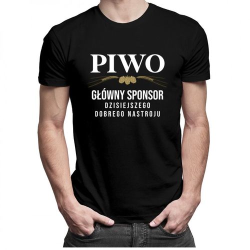 Piwo - główny sponsor dzisiejszego dobrego nastroju - męska koszulka z nadrukiem 69.00PLN