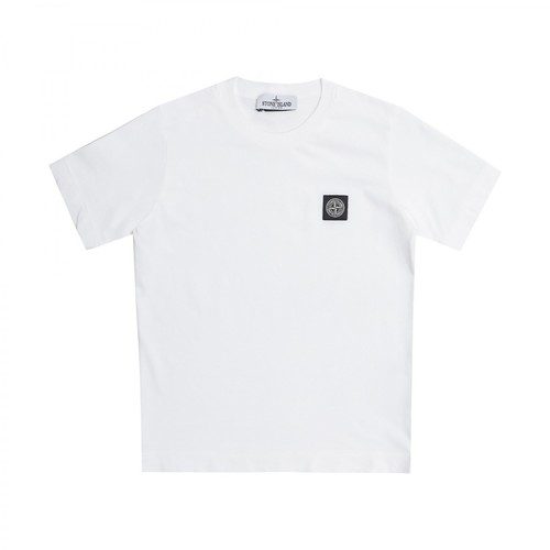 Stone Island, Logo T-shirt Biały, male, 311.00PLN