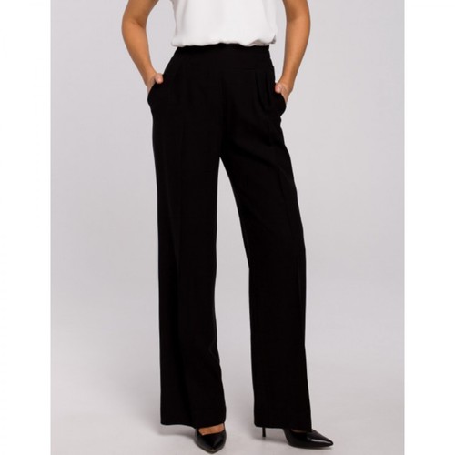 Style, Spodnie z szerokimi nogawkami S203 Czarny, female, 199.00PLN