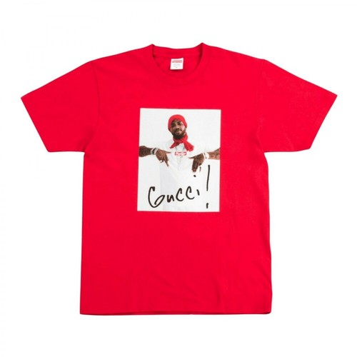 Supreme, Gucci Mane T-shirt Czerwony, male, 3010.00PLN