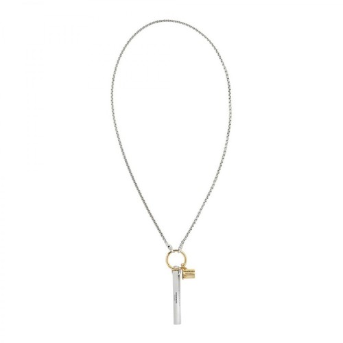 Tom Wood, Venetian M Chain in Silver with Three Charms Szary, female, 3858.15PLN
