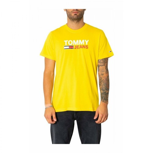 Tommy Jeans, T-Shirt Żółty, male, 318.68PLN
