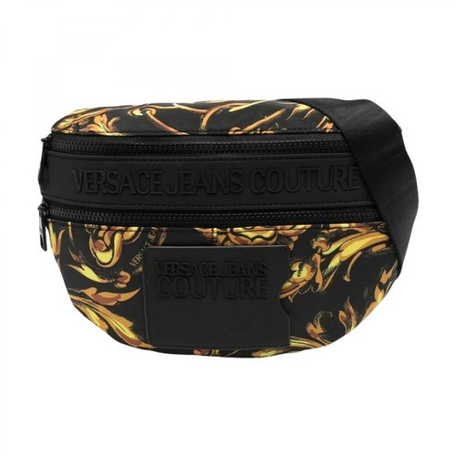 Versace Jeans Couture, Belt bag with Baroque print Czarny, male, 593.00PLN