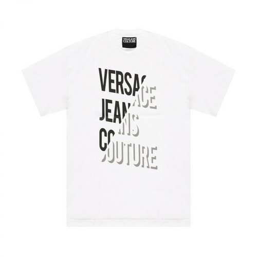 Versace Jeans Couture, Logo-printed T-shirt Biały, male, 498.00PLN