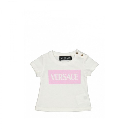 Versace, Logo T-shirt Biały, female, 502.00PLN