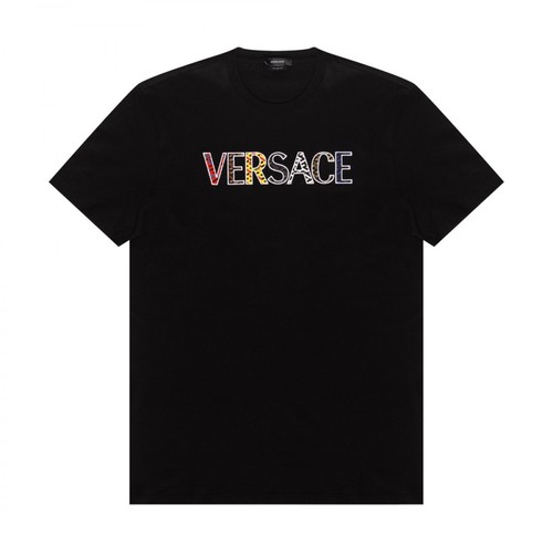 Versace, Logo T-shirt Czarny, male, 1350.00PLN
