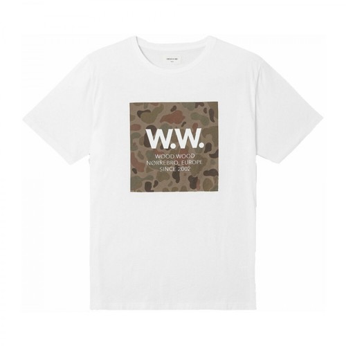 Wood Wood, Square T-shirt Biały, female, 328.80PLN