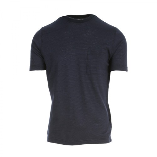 Zanone, Striped T-Shirt W/Pocket Niebieski, male, 844.00PLN