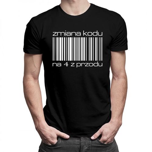 Zmiana kodu na &quot;4&quot; z przodu - męska koszulka z nadrukiem 69.00PLN