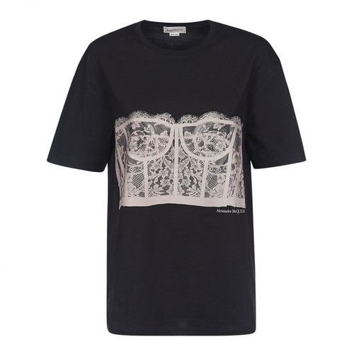 Alexander McQueen, Lace Corset T-shirt Czarny, female, 1095.00PLN