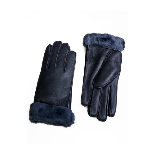 Allora, ciepłe rękawiczki z futerkiem Niebieski, female, 89.00PLN