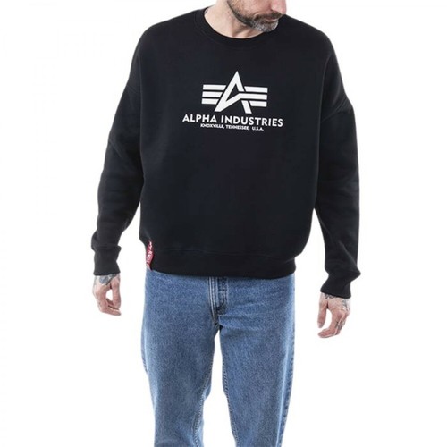 Alpha Industries, Bluza Basic OS Sweater Czarny, male, 309.35PLN