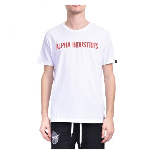 Alpha Industries, T-shirt moto Biały, male, 113.48PLN