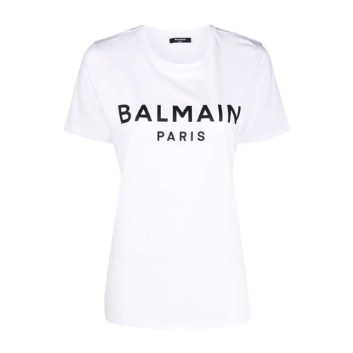 Balmain, Logo-Print Short-Sleeve T-shirt Biały, female, 1028.00PLN