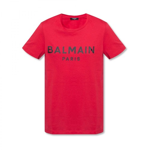 Balmain, Logo T-shirt Czerwony, male, 1596.00PLN