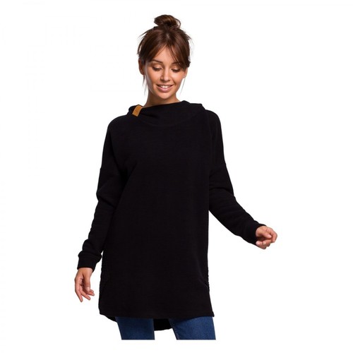 BE, Asymetryczna bluza z kapturem Czarny, female, 185.00PLN
