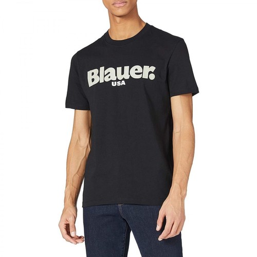 Blauer, Short Sleeve T-shirt Czarny, male, 217.87PLN