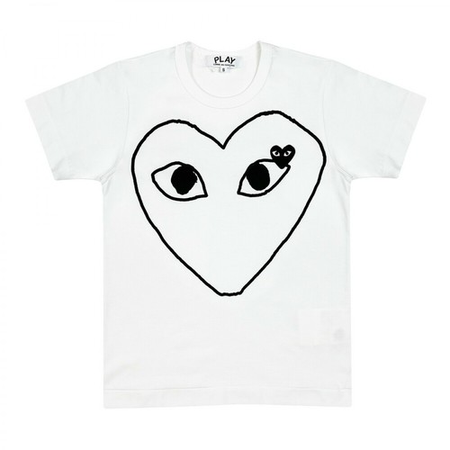 Comme des Garçons Play, Heart Logo T-Shirt Biały, female, 589.00PLN