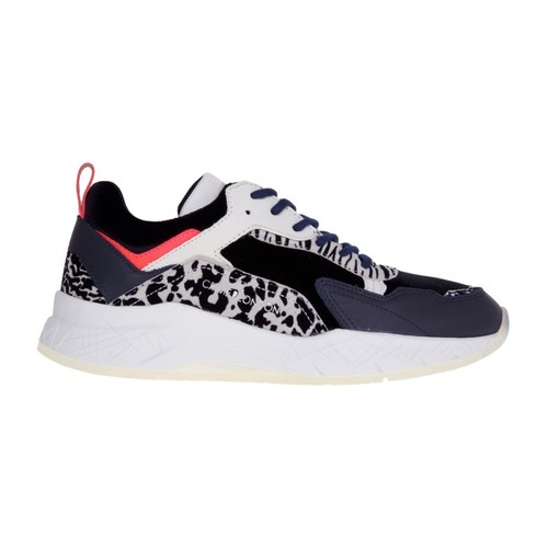 Crime London, Sneakers in leather and velvet with spotted suede Niebieski, female, 657.00PLN