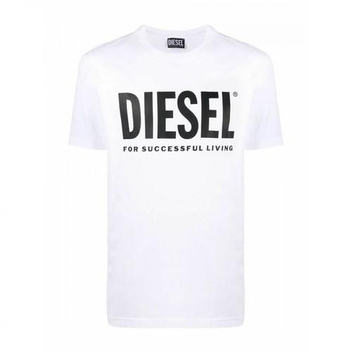 Diesel, T-shirt z nadrukowanym logo Biały, male, 219.00PLN