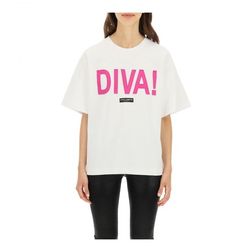 Dolce & Gabbana, diva! t-shirt Biały, female, 2383.00PLN
