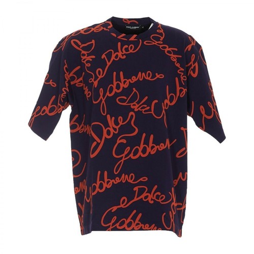Dolce & Gabbana, T-shirt logo Czerwony, male, 3626.00PLN