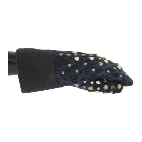 Dolce & Gabbana, Wool Shearling Gloves Niebieski, male, 2297.61PLN