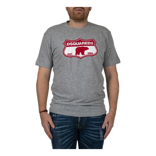 Dsquared2, D2 Bear Cool T-Shirt Szary, male, 753.00PLN