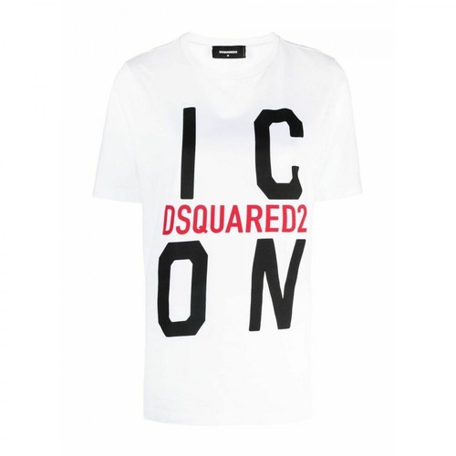 Dsquared2, icon print t-shirt Biały, female, 607.00PLN