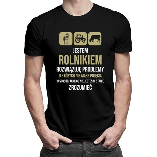 Jestem rolnikiem, rozwiązuję problemy - męska koszulka z nadrukiem 69.00PLN