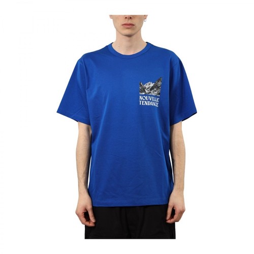 Juun.J, T-shirt con stampa Niebieski, male, 703.55PLN