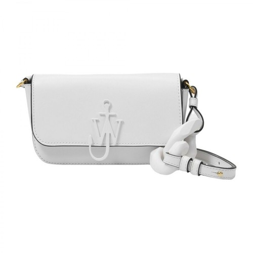 JW Anderson, Chain Baguette Anchor Bag in Leather Biały, female, 3063.83PLN