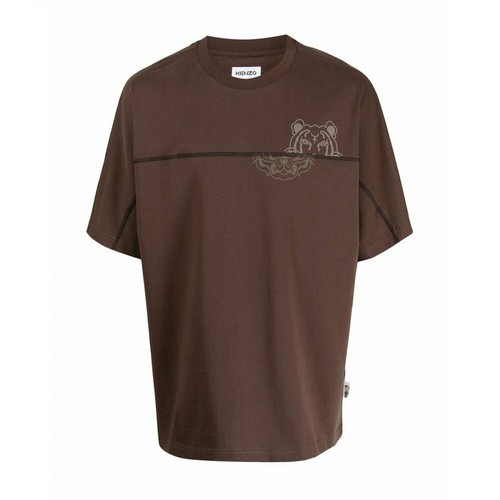 Kenzo, T-Shirt K-Tiger Brązowy, male, 534.00PLN