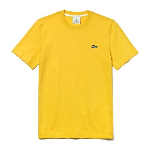 Lacoste, Cotton koszulka żywo Żółty, male, 276.00PLN