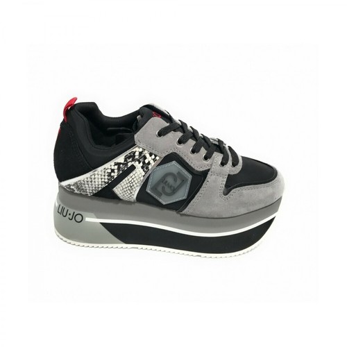 Liu Jo, Scarpe sneakers Super Maxi Wonder in pelle Ds22Lj12 Ba2039Px003 Czarny, female, 867.00PLN
