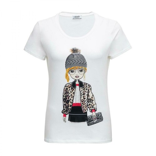 Liu Jo, T-Shirt with Fashion Print Biały, female, 283.00PLN
