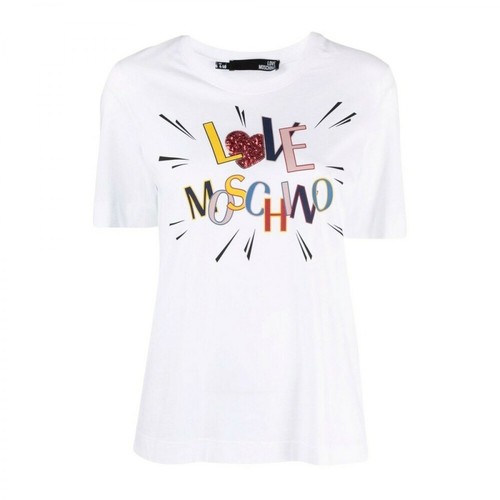 Love Moschino, T-shirt W4F153Em3876 Biały, female, 385.82PLN