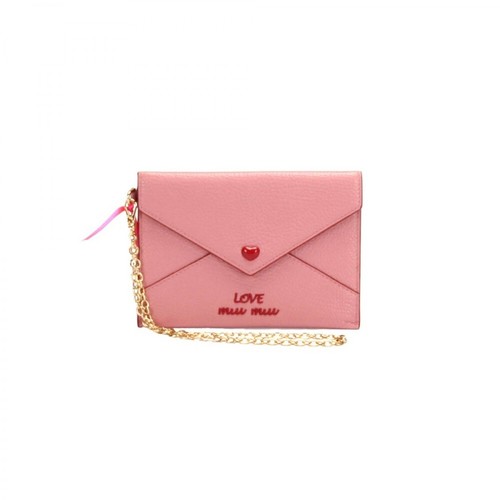 Miu Miu Pre-owned, Love Envelope Leather Clutch Bag Różowy, female, 2043.00PLN
