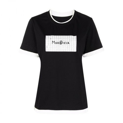 MM6 Maison Margiela, T-shirt Czarny, female, 776.00PLN