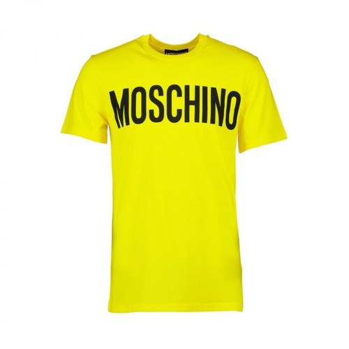 Moschino, Logo T-shirt Żółty, male, 626.00PLN