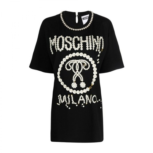 Moschino, pearls t-shirt Czarny, female, 821.00PLN