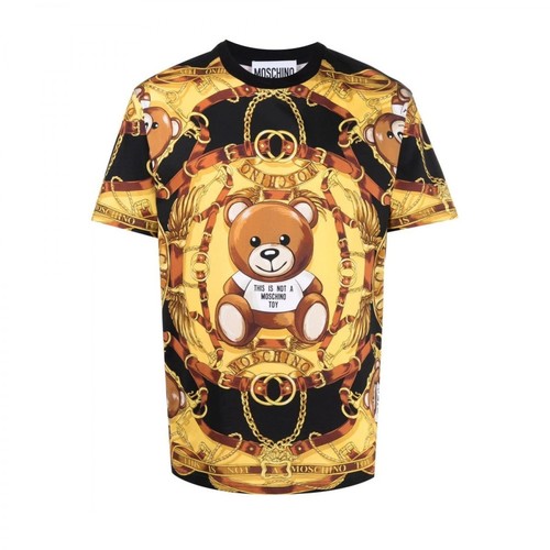 Moschino, T-shirt Teddy Bear Żółty, male, 1300.00PLN